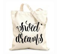 AILOONG Sacchetti portaoggetti in poliestere e cotone sogni d'oro e lettering a mano Tessuto spesso 12 once Scritta personalizzabile 25x30cm Piccola