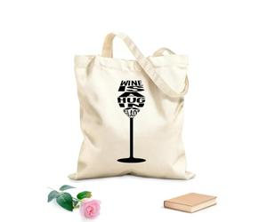 AILOONG Sacchetti portaoggetti in poliestere e cotone Tessuto spesso 12 once Il vino è un abbraccio nel bicchiere Scritta personalizzabile 25x30cm Piccola