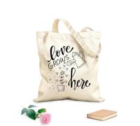 AILOONG Sacchetti portaoggetti in poliestere e cotone Tessuto spesso 12 once le lettere d'amore romantiche crescono qui Scritta personalizzabile 35x40cm Grande