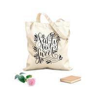 AILOONG Sacchetti portaoggetti in poliestere e cotone Tessuto spesso 12 once lettere salate ma dolci Scritta personalizzabile 31x36cm Media