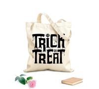 AILOONG Sacchetti portaoggetti in poliestere e cotone Tessuto spesso 12 once striscione dolcetto o scherzetto con gocce Scritta personalizzabile 25x30cm Piccola