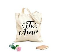 AILOONG Sacchetti portaoggetti in poliestere e cotone Tessuto spesso 12 once te amo calligrafia lettering a mano ti amo Scritta personalizzabile 31x36cm Media