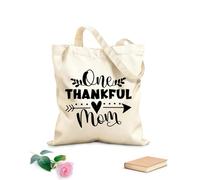 AILOONG Sacchetti portaoggetti in poliestere e cotone Tessuto spesso 12 once un messaggio tipografico di gratitudine per una mamma Scritta personalizzabile 35x40cm Grande