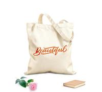 AILOONG Sacchetti portaoggetti in poliestere e cotone Tessuto spesso 340g/m² bella parola scritta a mano con un pennello Scritta personalizzabile