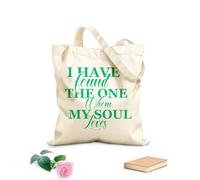 AILOONG Sacchetti portaoggetti in poliestere e cotone Tessuto spesso 340g/m² ho trovato qualcuno che la mia anima ama Scritta personalizzabile