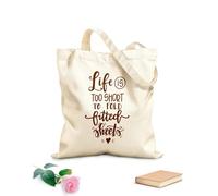 AILOONG Sacchetti portaoggetti in poliestere e cotone Tessuto spesso 340g/m² la vita è troppo breve, troppo breve per piegare le lenzuola con angoli Scritta personalizzabile