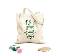 AILOONG Sacchetti portaoggetti in poliestere e cotone Tessuto spesso 340g/m² la vita è troppo breve, troppo breve per piegare le lenzuola con angoli Scritta personalizzabile