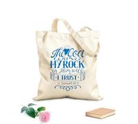 AILOONG Sacchetti portaoggetti in poliestere e cotone Tessuto spesso 340g/m² scrivendo a mano il dio della mia roccia in lui lo farò Scritta personalizzabile