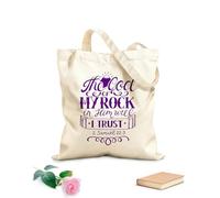 AILOONG Sacchetti portaoggetti in poliestere e cotone Tessuto spesso 340g/m² scrivendo a mano il dio della mia roccia in lui lo farò Scritta personalizzabile