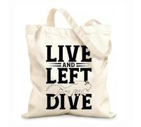 AILOONG Sacchetti portaoggetti in poliestere e cotone vivi e lasciati immergere immersioni divertenti Tessuto spesso 12 once Scritta personalizzabile 31x36cm Media