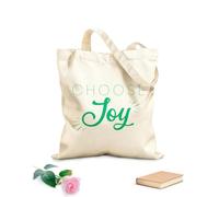 AILOONG scegli la gioia pennello calligrafia banner con Borsa tote con manico piatto in nastro Tessuto spesso 340g/m² Sostituisce lo zaino scolastico