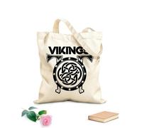 AILOONG Scudo vichingo Asce Modello celtico Guerriero Scandinavo Borsa tote in tela Tessuto spesso 12 once Sostituisce lo zaino scolastico 35x40cm Grande