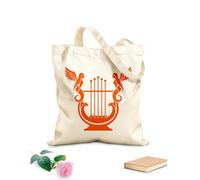 AILOONG Scuola di musica per strumenti musicali Arpa Borsa della spesa in tela di cotone Tessuto spesso 340g/m² Utilizzabile come borsa regalo