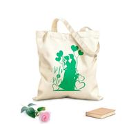 AILOONG Silhouette di sposi novelli che si baciano con palloncini a forma di cuore Borsa tote in tela grezza Tessuto spesso 340g/m² Utilizzabile come borsa porta attrezzi