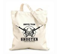 AILOONG Sniper Team Shooter Instinct Adventure Borse a tracolla in tela di cotone Tessuto spesso 12 once Utilizzabile come borsa porta attrezzi 31x36cm Media