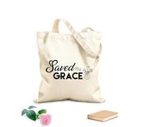 AILOONG tipografia della fede cristiana Borse shopper riutilizzabili Tessuto spesso 12 once Pieghevole 25x30cm Piccola