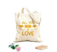 AILOONG Tutto ciò di cui hai bisogno è amare le texture e la calligrafia Borsa regalo in tela per vino Tessuto spesso 340g/m² Abbinabile agli abiti