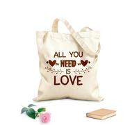 AILOONG Tutto ciò di cui hai bisogno è amare le texture e la calligrafia Borsa regalo in tela per vino Tessuto spesso 340g/m² Abbinabile agli abiti