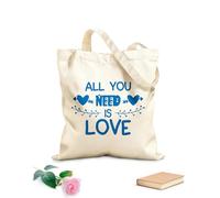 AILOONG Tutto ciò di cui hai bisogno è amare le texture e la calligrafia Borsa regalo in tela per vino Tessuto spesso 340g/m² Abbinabile agli abiti