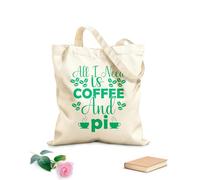 AILOONG tutto ciò di cui ho bisogno è un caffè e un design pi pi day design pi day non essere irrazionale Borsa regalo in tela per vino Tessuto spesso 340g/m² Abbinabile agli abiti