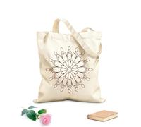 AILOONG un mandala che ricorda un pavone con piume che si irradiano verso l'esterno in una bellissima serie di s Borsa regalo in tela per vino Tessuto spesso 340g/m² Abbinabile agli abiti