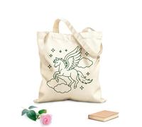 AILOONG un mitico cavallo alato che vola tra le nuvole con le ali spiegate circondato da Borsa regalo in tela per vino Tessuto spesso 340g/m² Abbinabile agli abiti