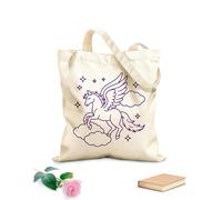 AILOONG un mitico cavallo alato che vola tra le nuvole con le ali spiegate circondato da Borsa regalo in tela per vino Tessuto spesso 340g/m² Abbinabile agli abiti