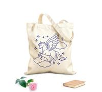AILOONG un mitico cavallo alato che vola tra le nuvole con le ali spiegate circondato da Borsa regalo in tela per vino Tessuto spesso 340g/m² Abbinabile agli abiti