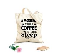 AILOONG una mattina senza caffè è come dormire Borsa regalo in tela per vino Tessuto spesso 12 once Abbinabile agli abiti 25x30cm Piccola