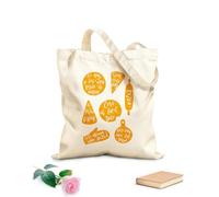 AILOONG Utensili da cucina Elementi alimentari Pizza Citazioni Pizzeria Borsa tote in tela grezza Tessuto spesso 340g/m² Utilizzabile come borsa porta attrezzi