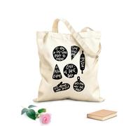 AILOONG Utensili da cucina Elementi alimentari Pizza Citazioni Pizzeria Borsa tote in tela grezza Tessuto spesso 12 once Utilizzabile come borsa porta attrezzi 31x36cm Media