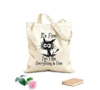 AILOONG Va bene, sono tutto Borse a tracolla in tela di cotone Tessuto spesso 12 once Utilizzabile come borsa porta attrezzi 35x40cm Grande