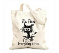 AILOONG Va bene, sono tutto Borse a tracolla in tela di cotone Tessuto spesso 12 once Utilizzabile come borsa porta attrezzi 35x40cm Grande