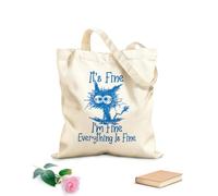 AILOONG Va bene, sono tutto Borse a tracolla in tela di cotone Tessuto spesso 340g/m² Utilizzabile come borsa porta attrezzi