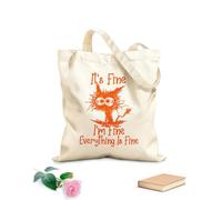 AILOONG Va bene, sono tutto Borse a tracolla in tela di cotone Tessuto spesso 340g/m² Utilizzabile come borsa porta attrezzi