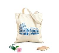 AILOONG vai mappa del mondo l'aereo ha disegnato un cuore torre eiffel colosseo stile grunge s Borsa in tela con fondo rinforzato Tessuto spesso 340g/m² Utilizzabile come borsa regalo