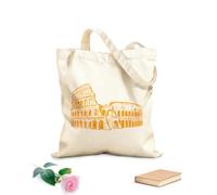 AILOONG vai mappa del mondo l'aereo ha disegnato un cuore torre eiffel colosseo stile grunge s Borsa in tela con fondo rinforzato Tessuto spesso 340g/m² Utilizzabile come borsa regalo
