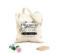 AILOONG Versetti della Bibbia La mia pace vi do Borse shopper riutilizzabili Tessuto spesso 12 once Pieghevole 25x30cm Piccola