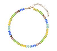 AILUOR Collana di pietre preziose, girocollo perline colorate Boho, collana da spiaggia in pietra naturale, gioielli estivi (Arcobaleno-B)