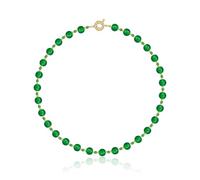 AILUOR Collana di pietre preziose, girocollo perline colorate Boho, collana da spiaggia in pietra naturale, girocollo perline arcobaleno, gioielli estivi (Verde)