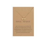 AILUOR collana sole Clavicola collane semplici per le donne Sunshine Butterfly Dragonfly Collana con ciondolo foglia di colibrì con messaggio di amicizia Collana delicata per le donne (Libellula)