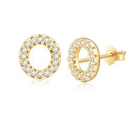 AILUOR Orecchini iniziali da donna, orecchini con lettere in argento S925 placcati in oro 14K ipoallergenici Orecchini personalizzati con nome dell'alfabeto Regali di compleanno Gioielli (O-Oro)