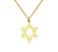 AILUOR Placcato Oro 18K Megan Stella di David collane del Pendente, Sei ha Indicato Gioielli Megan Stella ebraica di Israele Oro