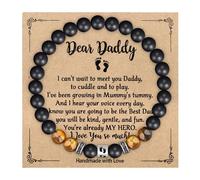 AILUOR Regali per la prima festa del papà per il nuovo papà, Bracciale da uomo con perline elastiche per gli uomini Regali di anniversario da parte della moglie (Dad to be-A)