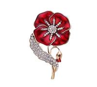AILUOR Smalto Poppy spilla di distintivo di risvolto di Spilla, non dimentichiamolo Spille Fiore Oro di cristallo S-1
