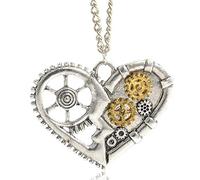 AILUOR Steampunk Speed Collana Pendente, Punk Vintage Gotico Cuore Amore Gufo Farfalla Ape Insetti Catena Maglione Gioielli Ciondolo Collana, Metallo, Metallo