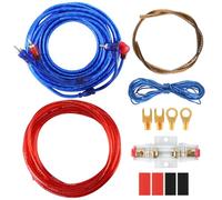 AILUYA Set di cavi amplificatori per auto, 10GA, set di cavi per subwoofer, 1500 W, amplificatore, cavo amplificatore, amplificatore per auto, amplificatore audio per auto, 4,5 m, per amplificatori