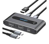 AILVLVNG HDMI KVM Switch 2 PC 1 Monitor, 4K@60Hz USB C KVM Switches 2 port für 2 Computers Sich Teilen Einzeln Monitor