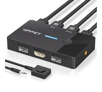 AILVLVNG Switch KVM HDMI 2 PC 1 Monitor 4K@60Hz KVM Commutatore che Condividono Singoli Monitor Tastiera e Mouse KVM Switch 2 PC con Controller Desktop Plug and Play