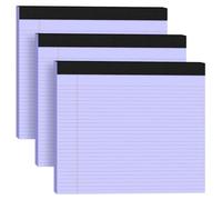 AILZFEI Confezione da 3 blocchi legali larghi 27,9 x 24,1 cm (formato orizzontale) viola a righe strette, 30 fogli per blocco note, carta da scrittura perforata con pannello posteriore spesso, blocchi